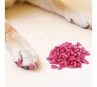 Zerodis Embouts Souples en PVC pour Griffes de Chien, Capuchons Cristal | Taille L pour animaux de 18 à 25 lb, protection anti-rayures pour sols et meubles avec 5 tubes de colle