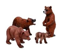 Zerodis Ensemble de 4 Figurines d'ours, Figurines Réalistes d'animaux Sauvages en PVC, Ours de la Forêt, Décorations pour la Maison ou Le Bureau. (Ensemble 4 pièces)