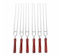 Zerodis Ensemble de Fourchettes à Barbecue, 6 Fourchettes à Barbecue en Acier Inoxydable avec 2 Brosses en Silicone, Poignée Antidérapante Résistante aux Hautes Températures, pour
