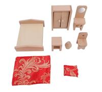 Zerodis Ensemble de Meubles de Poupées au Jouet de Meubles de Chambre à Coucher Miniature pour Le Jeu de Simulation pour Enfants, Jouets en Bois avec Conception de Simulation