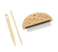 Zerodis Ensemble de Peignes pour Métier à Tisser Peigne à Tisser Professionnel Outils et Accessoires de Tissage Peigne à Tisser en Bois Aiguille à Gros Chas Ensemble d'aiguilles à