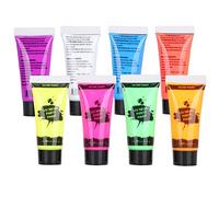 Zerodis Ensemble de Peinture Corporelle 10 Ml, Peinture Corporelle Fluorescente pour le Maquillage à la Lumière Noire, Parfait pour les Festivals et les Fêtes