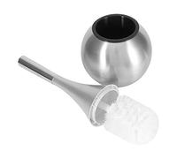 Zerodis Ensemble de Salle de Bain en Acier Inoxydable, Design Durable, Idéal pour Les Zones de Salle de Bain et de Douche, Brosse de Toilette Chromée (Socle Argent)