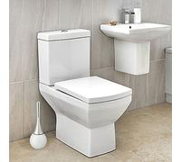 Zerodis Ensemble de Salle de Bain en Acier Inoxydable, Design Durable, Idéal pour Les Zones de Salle de Bain et de Douche, Brosse de Toilette Chromée (Fond Blanc)