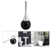 Zerodis Ensemble de Salle de Bain en Acier Inoxydable, Design Durable, Idéal pour Les Zones de Salle de Bain et de Douche, Brosse de Toilette Chromée (Base Noire)