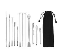 Zerodis Ensemble de Spatules de Laboratoire 12PCS, Spatula en Acier Inoxydable Spatula Micro Scoop Set Double Scoop de Set D'échantillonnage