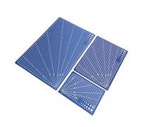 Zerodis Ensemble de Tapis de Découpe en PVC Bleu, Planche à Découper Artisanale Auto-cicatrisante au Format A3 A4 A5 avec Marquages de Mesure, Surface Antidérapante pour la Couture, le