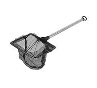 Zerodis Épuisette de Pêche, Poignée Télescopique Réglable de 16 à 44 Cm, Filet carré en Nylon avec Anneau de Suspension pour la Capture de Petits Poissons, D'alevins et de crevett