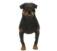 Zerodis Figurine de Chien Rottweiler, Miniature en Plastique Solide Simulation Garde Chien modèle Jouet Collection décorative pour Les Amoureux des Chiens
