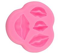 Zerodis Fournitures de Pâtisserie Outil de Cuisson en Silicone de qualité Alimentaire pour Gâteaux et Fondants Idéal pour les Fêtes d'anniversaire 3,62 X 3,42 Pouces Moule en Silicone Rose Gris