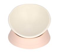 Zerodis Fournitures pour Chiens Mangeoire pour Chien Inclinée en Plastique pour Chats et Conception Antidérapante pour Une Hauteur d'alimentation Confortable et Une santé Digestive Bol de (White)