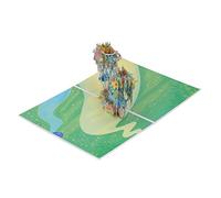 Zerodis Fournitures Scolaires Conception de Vélo de Fleur Texture Détaillée Papier épais Carte Pop-up 3D avec Enveloppe de Note pour Anniversaire Fête des Mères Anniversaire Mariage Cartes de Voeux 3D