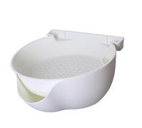 Zerodis Gagnant en Plastique 2 -yer Bol de Bol de de de de de Rangement Castera pour Laver et Couper les Fruits et Légumes à la Maison (WHITE)