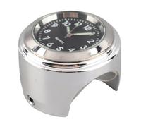 Zerodis Horloge de Guidon de Moto, Montre Analogique en Alliage d'aluminium chromé avec Cadran Fluorescent, Ajustement Universel pour Guidon de 22 Mm à 25 Mm, Mouvement à Quartz étanche pour Motards