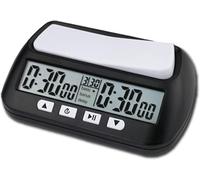 Zerodis Horloge d'échecs professionnelle avec alarme multifonction portable, pour jeux de société, noir