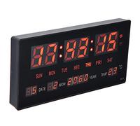 Zerodis Horloge Murale Numérique à LED Horloge Murale Numérique Simple à Double Calendrier à Suspendre Horloge de Bureau à LED pour Chambres Bureau de Chevet, E, Facile à Lire 100-240 V(#1)