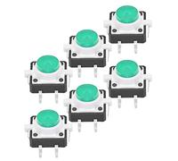 Zerodis Interrupteur à Bouton-poussoir Tactile Micro-interrupteur momentané LED, ABS, Haute Résilience, 50 MA 12 V, pour équipement Audio et Ordinateurs (GREEN)