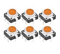 Zerodis Interrupteur à Bouton-poussoir Tactile Micro-interrupteur momentané LED, ABS, Haute Résilience, 50 MA 12 V, pour équipement Audio et Ordinateurs (YELLOW)