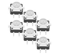 Zerodis Interrupteur à Bouton-poussoir Tactile Micro-interrupteur momentané LED, ABS, Haute Résilience, 50 MA 12 V, pour équipement Audio et Ordinateurs (WHITE)