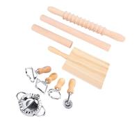 Zerodis Jeu de Rouleaux à Pâtes, Kit D'outils de Fabrication de Pâtes avec Planche à Gnocchi, Tampon à Raviolis pour Biscuits de Cuisine, Bois de Hêtre et Acier Inoxydable