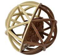 Zerodis Jouer à la Balle Animal de Compagnie Chat Prisonnier Souris Balle Puzzle Jouet, Boule de Sisal, Griffe de Molaires de Chat Drôle, Jouet de Chaton coloré (Couleur Café Beige)