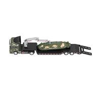 Zerodis Jouet de Véhicules de Transport Militaire, 1:50 Alliage Moulé sous Pression Simulation Armée Jeu de Camion de Transport Plat avec sous-Marin, Voiture à Tirer, Avant Détachable(Verte)