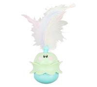 Zerodis Jouets pour Chat Jouet électrique Plume de Chat Jouet Auto-redressement avec Base Pondérée pour Jeu Interactif Soulagement de l'anxiété Rotatif Automatique (Bleu Vert)