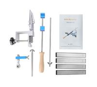 Zerodis Kit D'affûtage de Couteaux, Ensemble de Pierres à Aiguiser Professionnelles avec Pierres à 150 400 800 2000, Système D'affûtage en Alliage D'aluminium pour (Avec 4 à aiguiser en