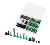 Zerodis Kit de Boulons de Carénage de Moto, Ensemble de Fixations en ABS et Aluminium M5 M6 197 Pièces pour les Pilotes de Panneaux de Carrosserie de Pare-brise, Remplace les Vis Mixtes, Comprend