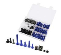 Zerodis Kit de Boulons de Carénage de Moto, Ensemble de Fixations en ABS et Aluminium M5 M6 197 Pièces pour les Pilotes de Panneaux de Carrosserie de Pare-brise, Remplace les Vis Mixtes, Comprend