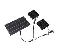 Zerodis Kit de Panneau Solaire de 10 W pour Chauffage de Piscine, kit résistant aux intempéries, Double Ventilateur d'échappement Mural pour poulailler, serres, abris de Jardin, Double Ventilateur