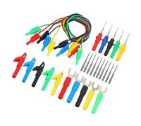 Zerodis Kit de Sondes de Test de Fiche Banane, Ensemble de Fils de Test Multimètre en Cuivre et PVC avec Fiches Bananes Empilables 90 Cm, 5 Pièces pour Tests électriques, Alimentation électrique,