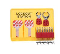 Zerodis Kit de Station de Verrouillage de sécurité Industrielle avec 10 étiquettes, 2 Serrures à Loquet, Kit LOTO Mural PC + PA pour la Maintenance électrique et Mécanique dans les Centrales