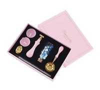 Zerodis Kit de Tampons de Cire, Motif Rétro avec Poignée Amovible, pour Bricolage, Cartes d'invitation, Enveloppes de Cartes de Vœux