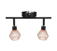 Zerodis Kit D'éclairage sur Rail, Plafonnier à 2 Têtes Rotatives avec Abat-jour en or Rose, pour Cuisine, Salon, Salle à Manger