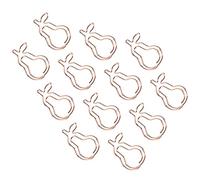 Zerodis Lot de 12 Trombones en Forme de Poire, Jolis Clips d'organisation de Documents en or Rose avec Boîte de Rangement pour la Classification des Fichiers et les Marque-pages