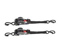 Zerodis Lot de 2 Sangles à Cliquet, Sangle de Fixation de Remorque 2,5 Cm X, Attaches Auto-rétractables pour Motomarines, Résistance à la Rupture de 1 760 Kg avec Crochets en S pour