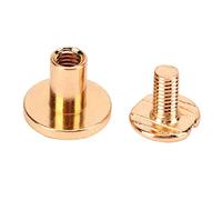 Zerodis Lot de 200 Vis Chicago, Vis de Reliure en Laiton pour le Bricolage du Cuir, Solides, Durables et Pratiques pour Album Photo, Cahier et Travaux Manuels (GOLD)