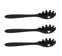 Zerodis Lot de 3 Cuillères à Spaghetti en Silicone, Grande Fourchette à Pâtes, Cuillère à Nouilles avec Dents et Poignée Antidérapante, Ustensiles de Cuisine Adaptés pour la Cuisson des (BLACK)