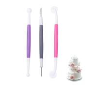 Zerodis Lot de 3 Outils de Décoration de Gâteaux Fondants, Motifs de Fleurs de Glaçage, pâtisserie, Aiguille de Décoration, Outil de Scribe de Cuisson de Biscuits au Sucre, Motifs