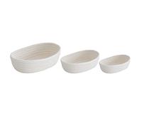 Zerodis Lot de 3 Paniers de Rangement de Bureau en Corde de Coton Tissés à la Main, Ovales, Adaptés aux Jouets de bébé, à la Maison, au Bureau, pour Ranger les Pinceaux de Maquillage, (WHITE)