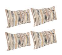 Zerodis Lot de 4 Housses de Coussin en Tissu Polyester Doux Noir doré Style Bohème Décoratif pour Salon, Chambre à Coucher, Chaise, Lit (50,8x30,5cm/20x12 Pouces)