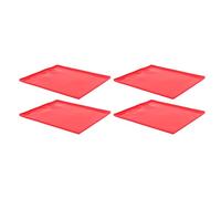 Zerodis Lot de 4 Tapis à Gâteau en Silicone de qualité Alimentaire avec Bord surélevé de 1 Cm, Feuille de Pâtisserie Antiadhésive Antidérapante, Tapis à Rouler Polyvalent pour Biscuits,