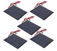 Zerodis Lot de 5 Mini Panneaux Solaires Portables 5, V, Cellules Solaires en Polysilicium avec Câble de 30 Cm pour Projets de Bricolage, Lumières de Jardin, Chargeurs Mobiles, Expériences