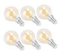 Zerodis Lumières de l'Ampoule Bulbe 6PCS 2700K 4W E14 Base Vintage Verture Transparente Ampoule Bulbe d'éclairage Intérieur de Remplacement pour Lustres en Cristaux