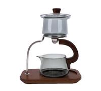 Zerodis Machine à thé Infuseur de Séparation Tasse d'équité Kit de Préparation de thé 350 Ml avec Verre à Haute Teneur en Borosilicate Poignée en Bois Massif pour une Infusion Facile du Ensemble de
