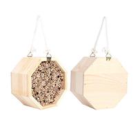 Zerodis Maison D'abeilles en Bois avec Canaux Tubulaires, Boîte de Décoration de Jardin pour Attirer Les Insectes, la sécurité et Le Bois Utiles