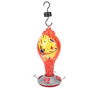 Zerodis Mangeoire à Oiseaux en Verre pour Colibris, Conception de Peinture Colorée, Outil d'alimentation en Eau pour Jardin Extérieur et Cour, Mangeoire pour la Faune (T1)