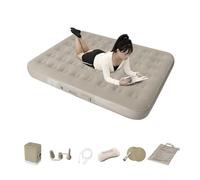 Zerodis Matelas Gonflable, Tissu floqué Haute densité, Lit Pneumatique Confortable avec Pompe électrique, Portable pour Le Camping et la Maison (Double Standard)