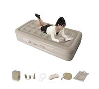 Zerodis Matelas Gonflable, Tissu floqué Haute densité, Lit Pneumatique Confortable avec Pompe électrique, Portable pour Le Camping et la Maison (Reine rehausser)